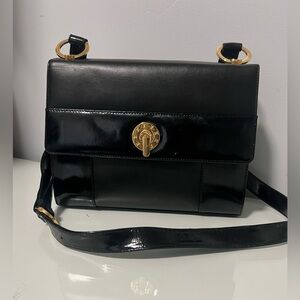 Paloma Picasso Elegant Black Crossbody with Gold Details